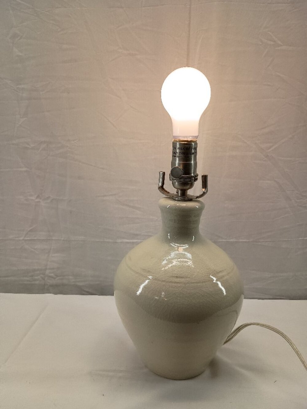 Simon Pearce Ceramic Crackle Lamp 12" tall